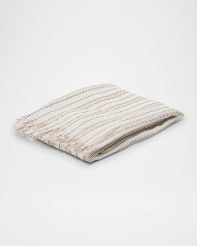 Linen Blend Striped Scarf